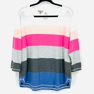 T By Talbots Petite XL Striped Tee